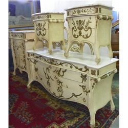 French style painted 5 piece bedroom set