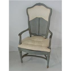 French style blue printed arm chair