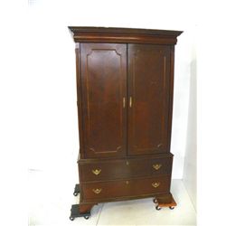 Hepplewhite style mahogany linen press/tv cabinet