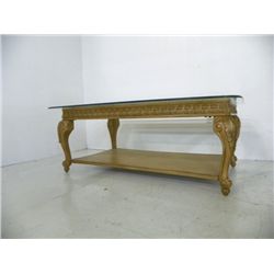 French style glass top coffee table