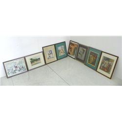 Lot of 8 framed pictures