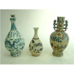Group lot of 3 vases