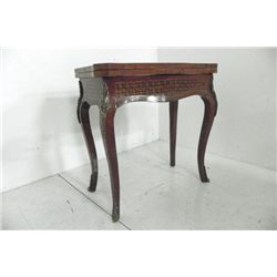 French style marquetry flip top game table
