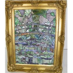 Stained leaded glass panel