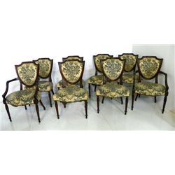 Set of 8 mahogany shield back chairs