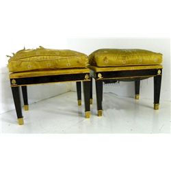 Pair 19th c. Empire style foot stools