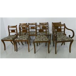 8 Regency style brass inlaid dining room chairs