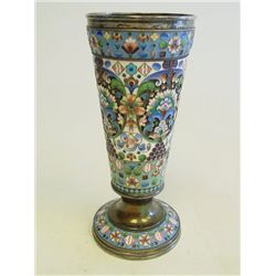 Russian silver & enamel cup by Fedor Ruckert