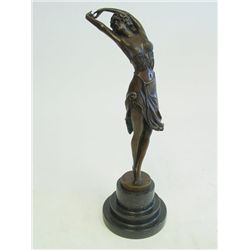 Bronze "Female Dancer" on slate base