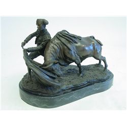 Bronze grouping "Bull & Toreador" on base