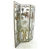 Image 1 : Three panel paint decorated mirrored screen