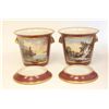 Image 5 : Pair French porcelain cachepots with underplates