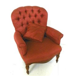 Red Victorian American walnut arm chair