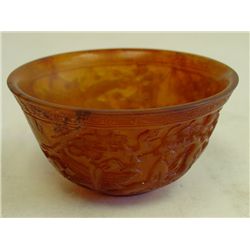Horn bowl with carving