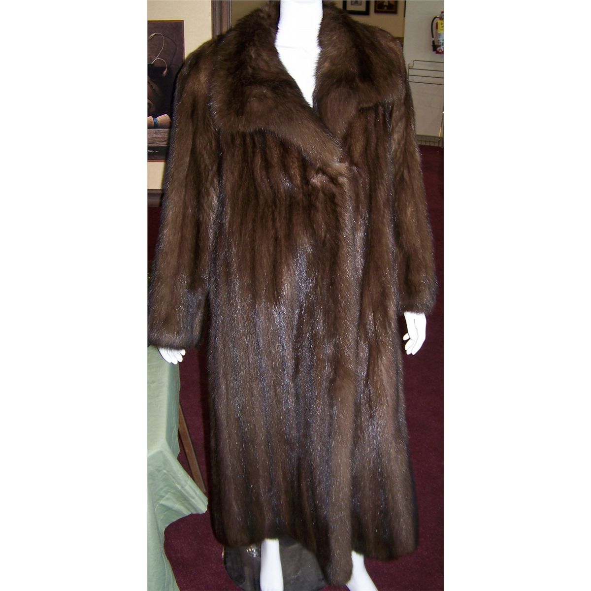 Natural Russian Sable Full Length Fur Coat.