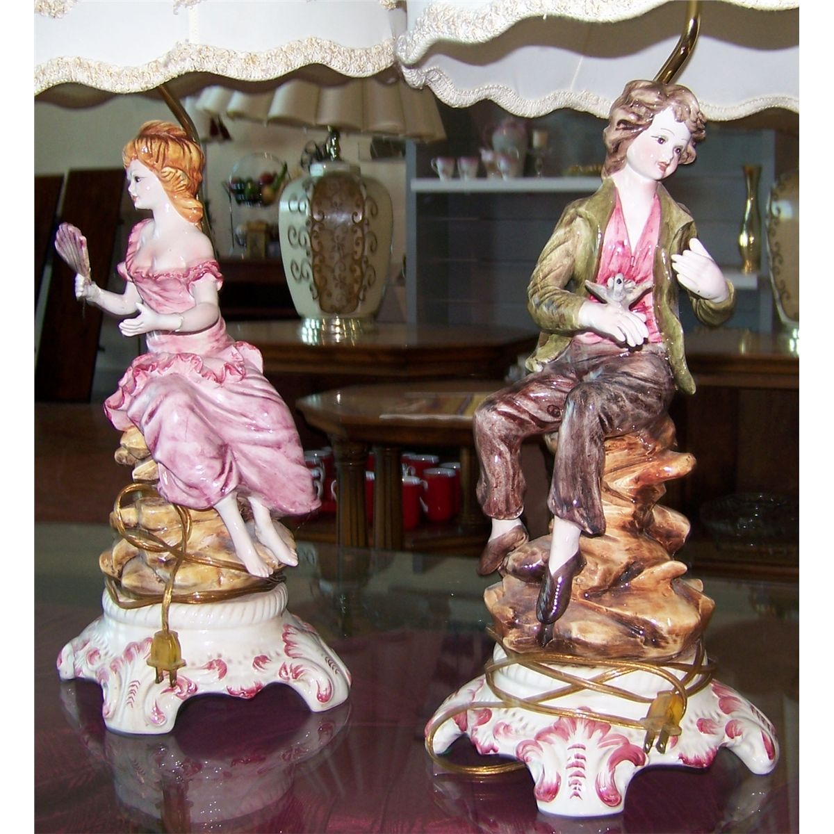Pair of Vintage Capodimonte Lamps