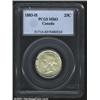 Image 1 : Victoria 25 cents 1883-H, Crowned head left/Crowned date and value in wreath, KM-5, MS63 PCGS.