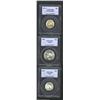 Image 1 : High grade trio as follows: 25 cents 1940, KM-35, MS64 PCGS; 50 cents 1948, KM-45, MS63 PCGS; and a 
