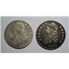 Image 1 : 1809 F/VF and 1825  VG Bust half $