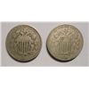 Image 1 : 2 shield nickels for your type set: 1866  Fine