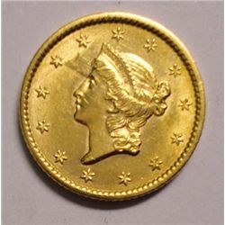 1852 $1 Gold  AU55
