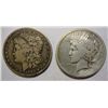 Image 1 : 1903S  VG   Morgan $ and a 1921 Peace $  VG/F