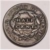 Image 2 : 1828 13 star  half cent VF  PQ coin   with solid center stars