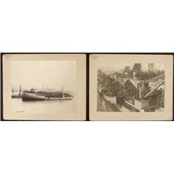 2 Orig WWI Photos Returning US Troops on Mauretania
