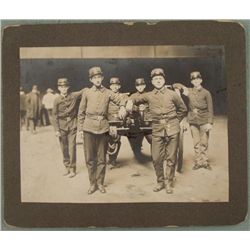 Antique Military Photo -Soldiers in Uniform w/ Cannon