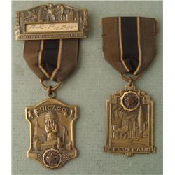 2 LT COMM AMERICAN LEGION MEDALS CHICAGO AND CLEVELAND