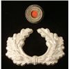Image 1 : EARLY ORIGINAL NAZI VISOR ARMY HAT COCKADE & WREATH
