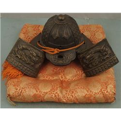 JAPANESE SAMURAI HELMET VINTAGE COPY RESTING PILLOW