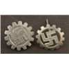 Image 1 : TWO ORIGINAL NAZI DAF WORKERS ORGANIZATION BADGES