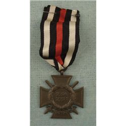 WWI GERMAN HINDENBURG CROSS WITH RIBBON ORIGINAL