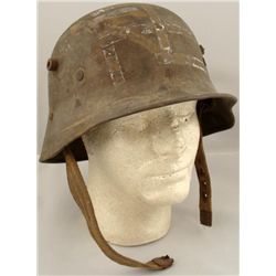 RARE ORIG M16 EARLY NAZI FREIKORPS HELMET W/SWASTIKA