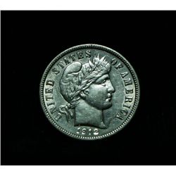 1912-p Barber Dime 10c Grades Almost Uncirculated au58