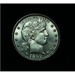 ***RARE  1892-p Barber Quarter 25c Grades Gem+ Uncirculated ms66  RARE***