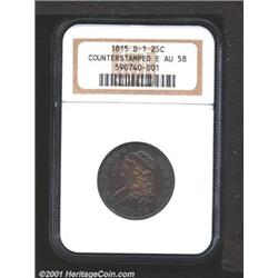 1815 25C Counterstamped E AU58 NGC.