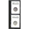 Image 1 : 1873 25C Arrows XF45 ANACS, reasonable detail, light gray color; and an 1890 AU58 ANACS, light obver