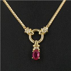23.3twc Ruby Diamond 14k Necklace (JEW-3623)