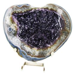 78090ct Amethyst Geode Heart Shaped Cut Half (MIN-000117)