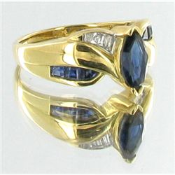 1.4ct Ceylon Blue Sapphire & Diamond 10k Gold Ladies Ring (JEW-1519)