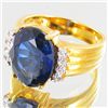 Image 2 : 26.6twc Lab Diamond/Sapphire Gold Vermeil Ring (JEW-3531)