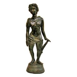 Antique Late 1800s Bronze Athena Statye (ANT-618)