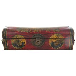 Chinese Leather Covered Pillow Box (ANT-1927)