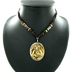 Tibet Bone Nickel Pendant Choker Necklace (ANT-1321)