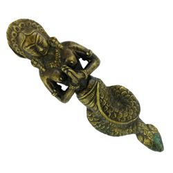 Antique Sri Lanka Brass Mermaid Door Pull (ANT-972)