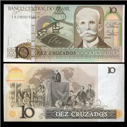 1986 Brazil 10 Crusados Crisp Uncirculated Note (CUR-05570)