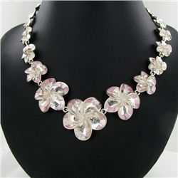 380twc MOP Sterling Flower Necklace (JEW-3620)