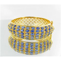 150twc Lab Ruby 22k Gold Vermeil Bracelet (JEW-2340)